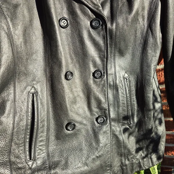 Jacqueline Ferrar Genuine Leather Black Double Breasted Butter Soft Jacket XL - Image 4