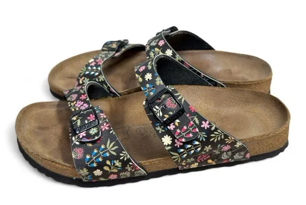 Birkenstock Birkis Double Strap Floral Sandal Size 9 Made In Germany - Image 5