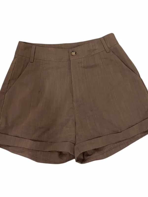 SHEIN PETITE Slant Pocket Button Front Shorts ,Petite Women - Image 5