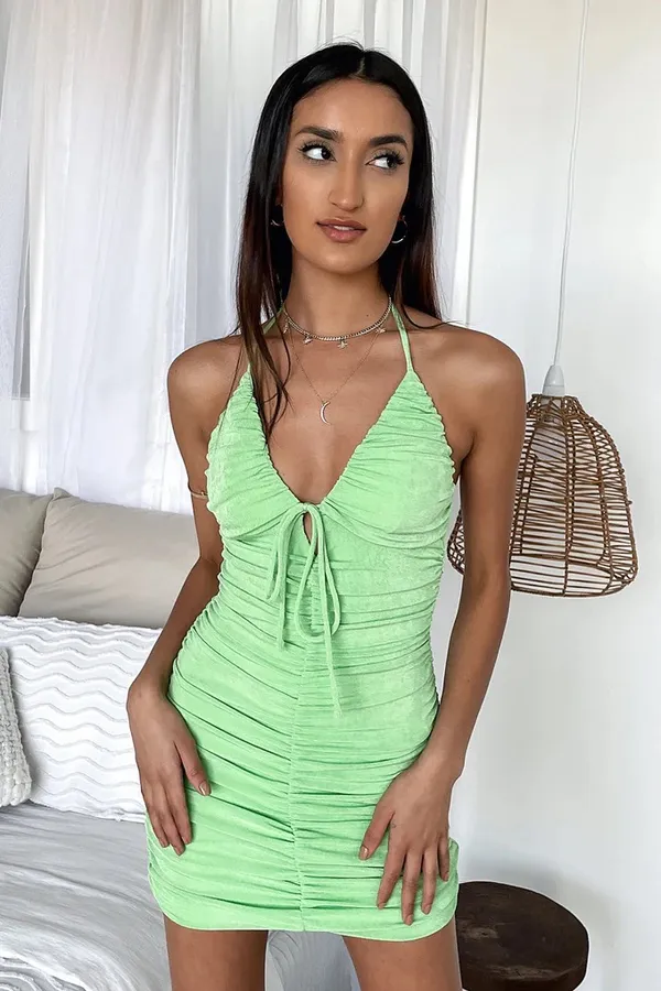 ThatsSoFetch Ruched Mini Dress - Image 4