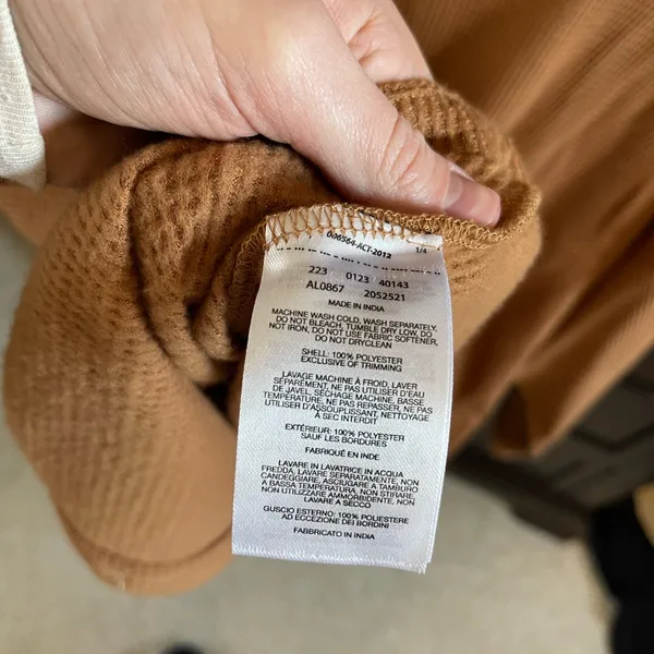 Columbia Waffle Knit Button Down Brown Size M - Image 3