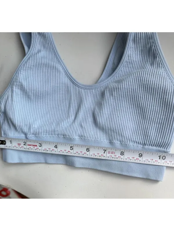 Aerie Light Blue Ribbed Sports Bra Top Size S/P - Image 7