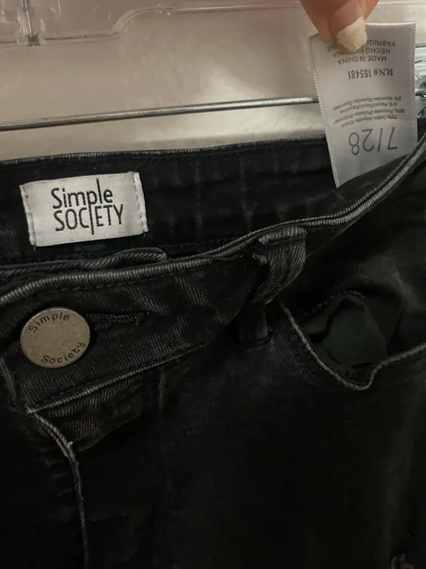 Black Simple Society Ripped Jeans - Image 3
