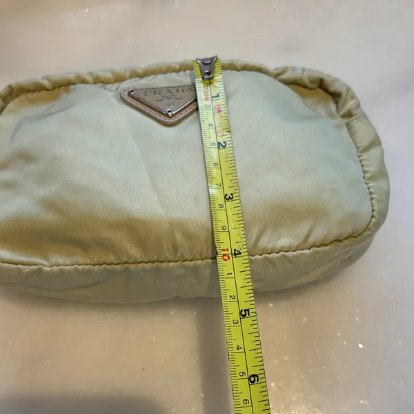 Prada Olive Nylon Triangular Logo Pouch - Image 6