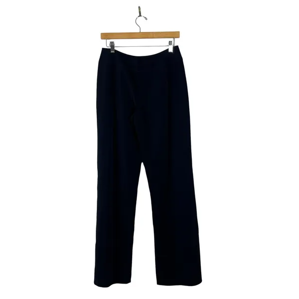 White House Black Market Wide Leg Trousers Solid Black Professional Stretch Sz 6 - Image 3