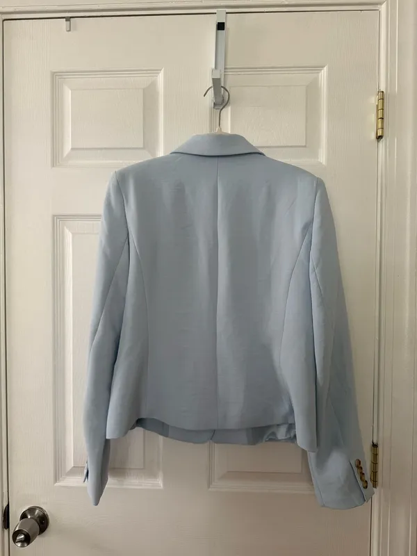 Rachel Zoe Pale Blue Single-Button Tailored Blazer - Image 8