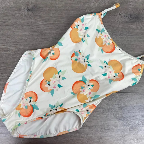 Kate Spade New York Cream Oranges Print One Piece Swimsuit Sz.M - Image 5