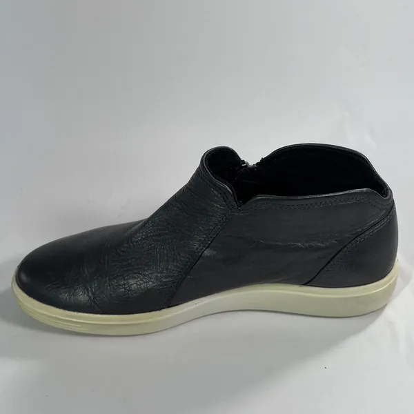 ECCO Soft‎ 7 Tred Women's Bootie Sneakers 40 US 9 Black Leather Side Zip Shoes - Image 5
