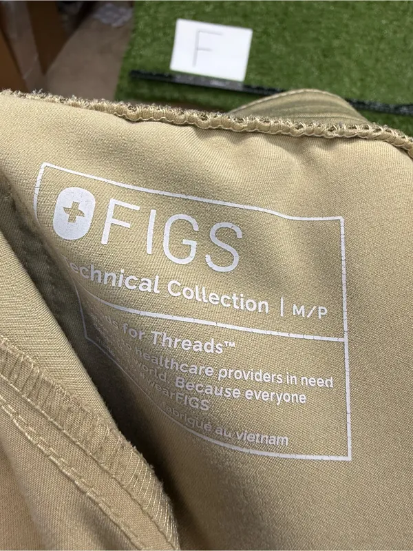 Figs Zamora Jogger Scrub Pant Khaki Tan Brown Drawstring Medical Women's MPetite - Image 5