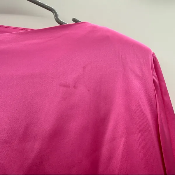 Gauge81 Pisa Fuchsia Pink‎ Satin Ruched Long Sleeve Mini Dress Sz XS NEW - Image 12