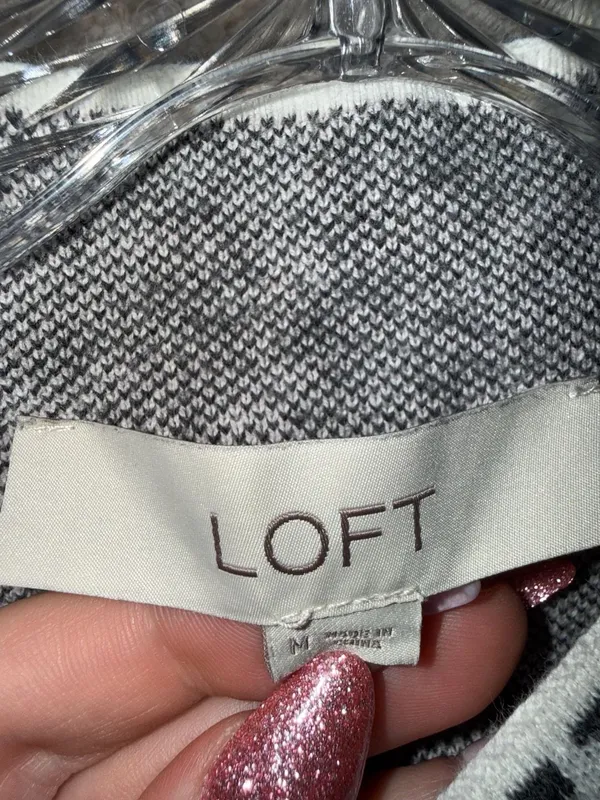 LOFT Women's Size M Leopard Print Mock Neck Cotton Sweater - Image 4