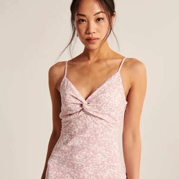 Abercrombie & Fitch Twist Front Slip Midi Dress Size XS - Image 4