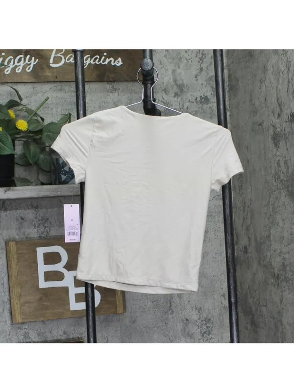 Wild Fable Womens Short Sleeve the Perfect T-Shirt 93029148 Taupe Brown S - Image 2
