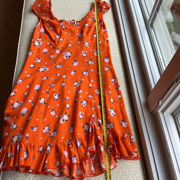 NWT Free People Orange Mini Dress with open back size S - Image 10