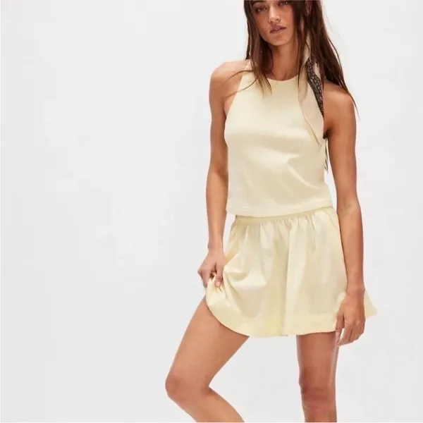 New Set! FREE PEOPLE free-est MILANI Skirt Sleeveless Top Size LARGE Ivory - Image 7