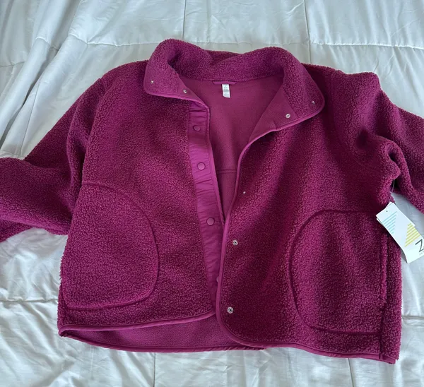 Z By Zella Burgundy Sherpa jacket - Image 2