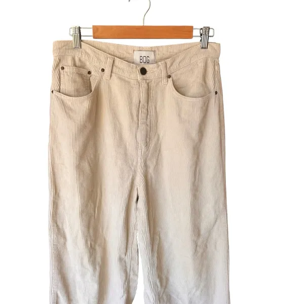 Urban Outfitters - High & Wide Corduroy Cream Y2K Grunge Wide Leg Pants Sz 31 - Image 3