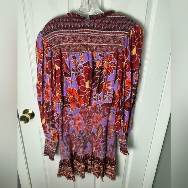 Farm Rio Sweet Floral Long Sleeve Minidress XL - Image 5