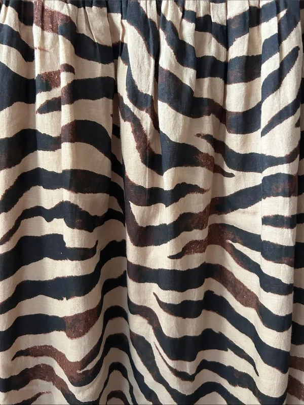 J Crew Smocked-waist cotton voile dress in zebra stripe size Small - Image 4