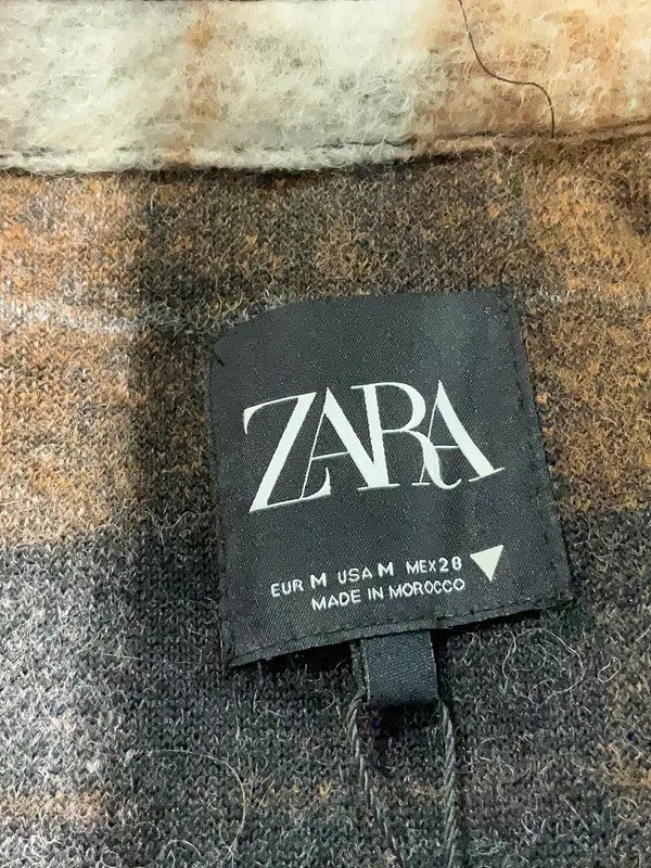 Zara Plaid Cropped Shacket - Image 2