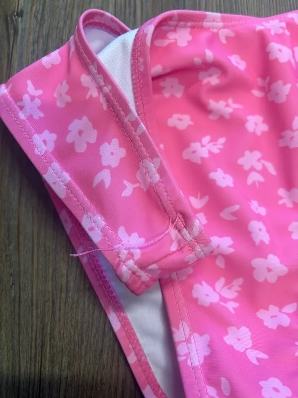 Pink Floral Shein Bathing Suit Set - Image 4
