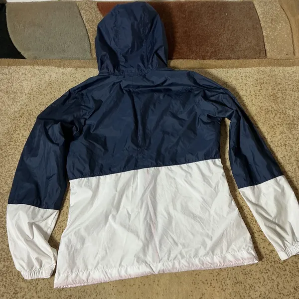 Columbia Windbreaker Jacket Womens Small Navy White Red Full Zip Hooded KL3010‎ - Image 8