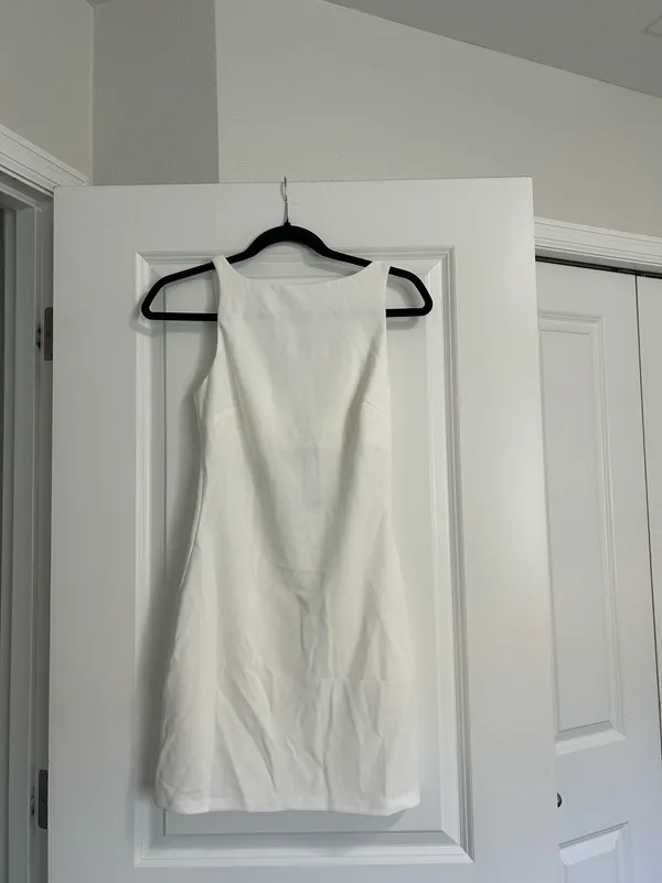 New Showpo Bindi Boat Neck Bodycon Mini Dress In White Size XS MSRP $119 - Image 5