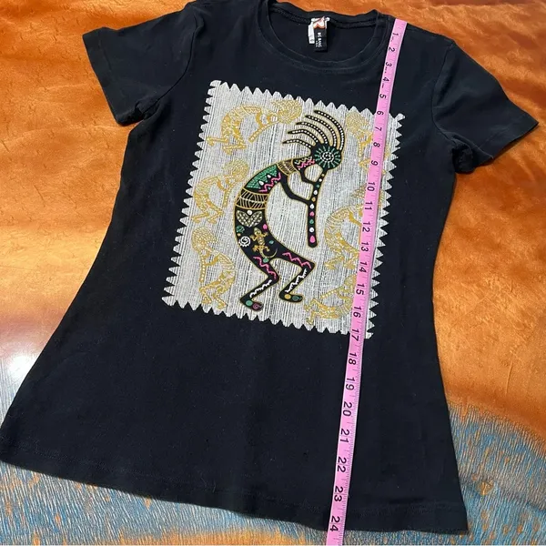Vintage Kokopelli Bling Embellished Tee 100% cotton Made in USA Big Bang small - Image 8