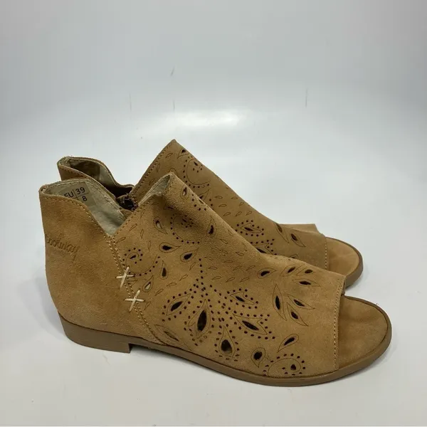Coolway‎ Nelia open toe laser cut booties tan leather size 39 - Image 2