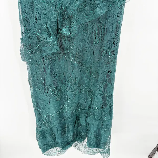 Altar'd State Womens Cambrie Sequin Lace Ruffle Romantic Glam Maxi Dress Size M‎ - Image 5