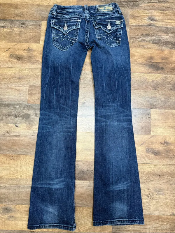 Miss Me Dark Blue Bootcut Jeans with Flap Back Pockets - Image 3