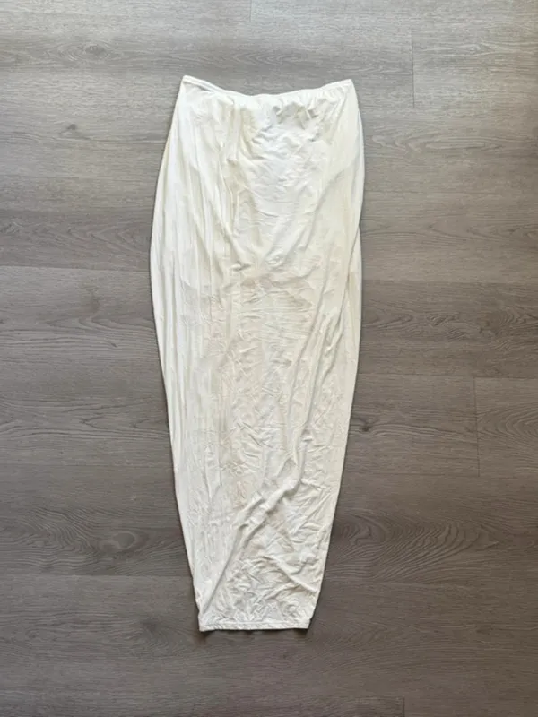 CQ by CQ Draped Stretch Skirt White Size L - Image 8