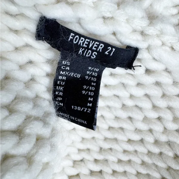 Forever 21 Cherry Chunky Knit Cardigan Sweater Size XS Women 9/10 KIDS - Image 8