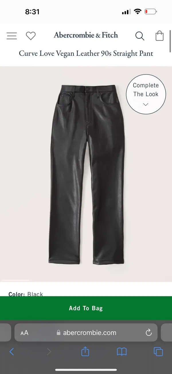 AF Curve Love Vegan Leather 90s Straight Pant - Image 3