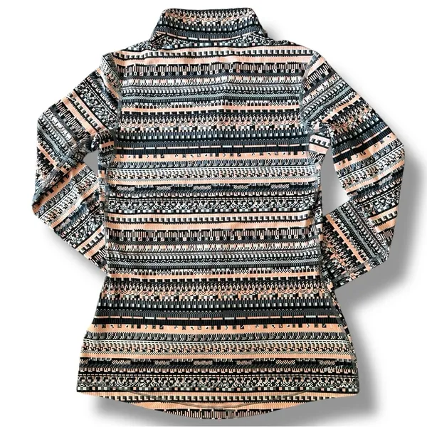 NIKE Pro Dri-Fit Hyperwarm Aztec Print 1/2 Zip Pullover Long Sleeve Top Sz. M - Image 12