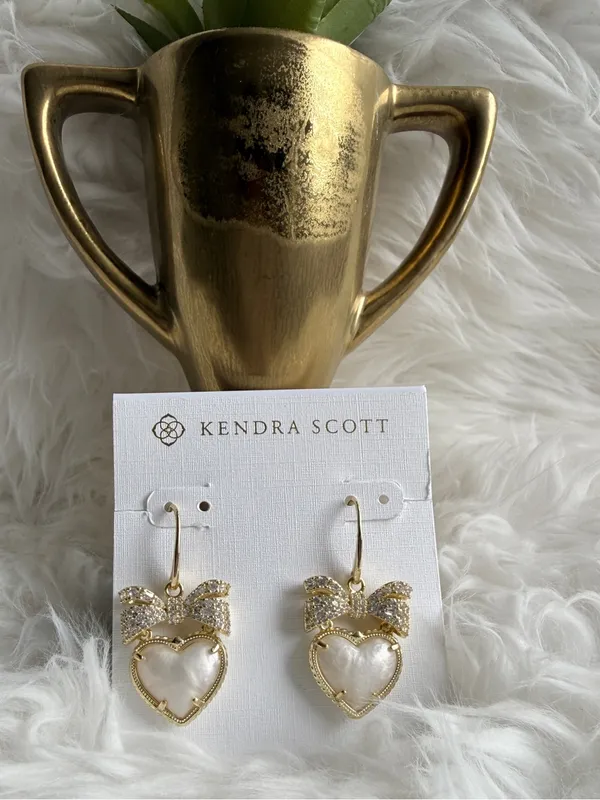Kendra Scott Haisley Heart Drop Earrings Gold And Ivory Mother Of Pearl - Image 3