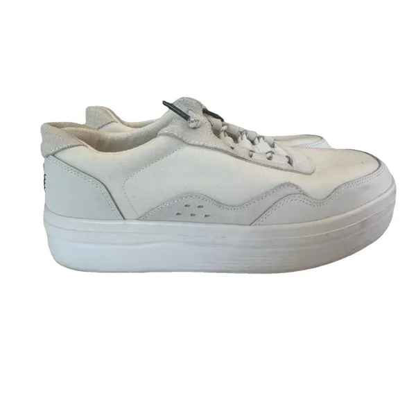 Hey Dude Women's Hudson Lift Platform Sneakers White Comfortable Casual Shoes 8 - Image 2