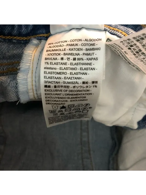Levis Womens Ribcage Jean Shorts Blue Distressed Medium Wash Stretch Pockets 26 - Image 7