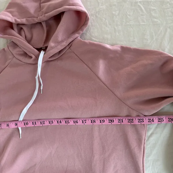 Women's Oversized Hoodie Dress with Split Sides Blush Size XL #260495 - Image 5