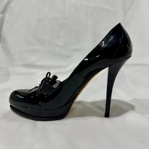 Christian Dior Black Patent Platform Bow Pump Y2K SINGLE SHOE - Image 5
