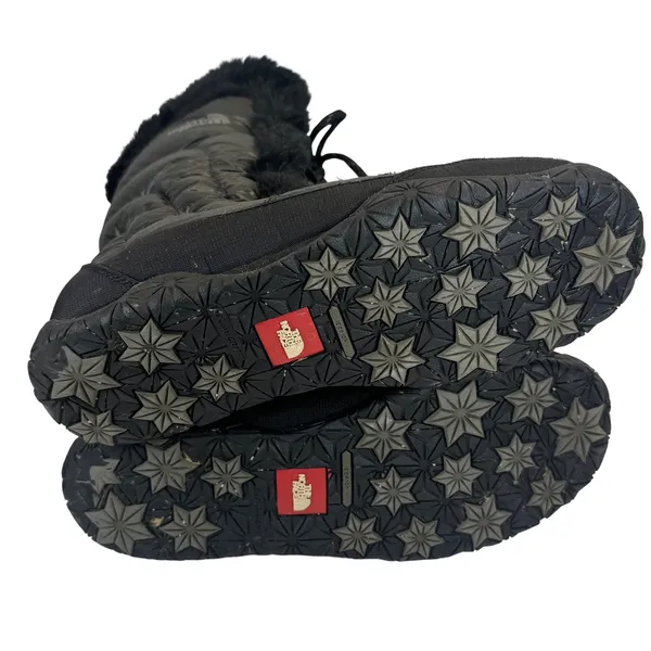 The North Face Nuptse Purna II Winter Boots Black Goose Down Faux Fur Womens 9.5 - Image 4