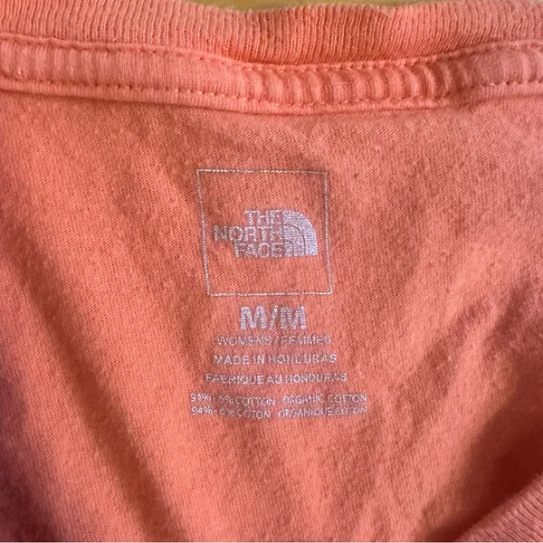 The North Face Women’s Half Dome Logo V Neck T Shirt Medium Orange - Image 2