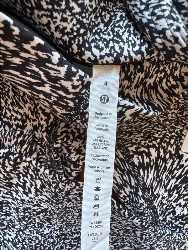 Lululemon Instill High Rise 25” Warped Alpine White Black Size 4 NWT - Image 6