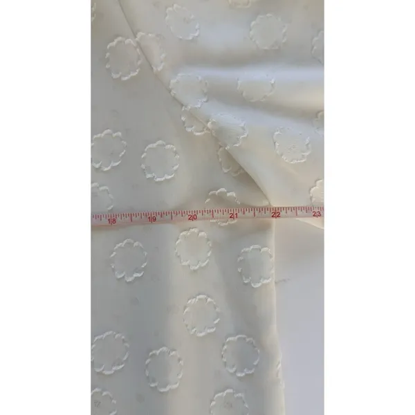 Loft Women White Blouse Size L Swiss Dot Embroidered Lace Up Boho Ruffle Tunic Top - Image 6