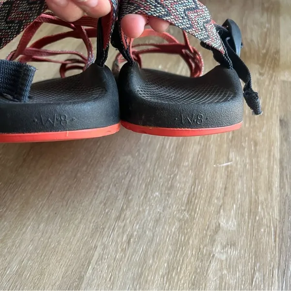 Chaco Strappy Sandals Navy Peach - Image 3