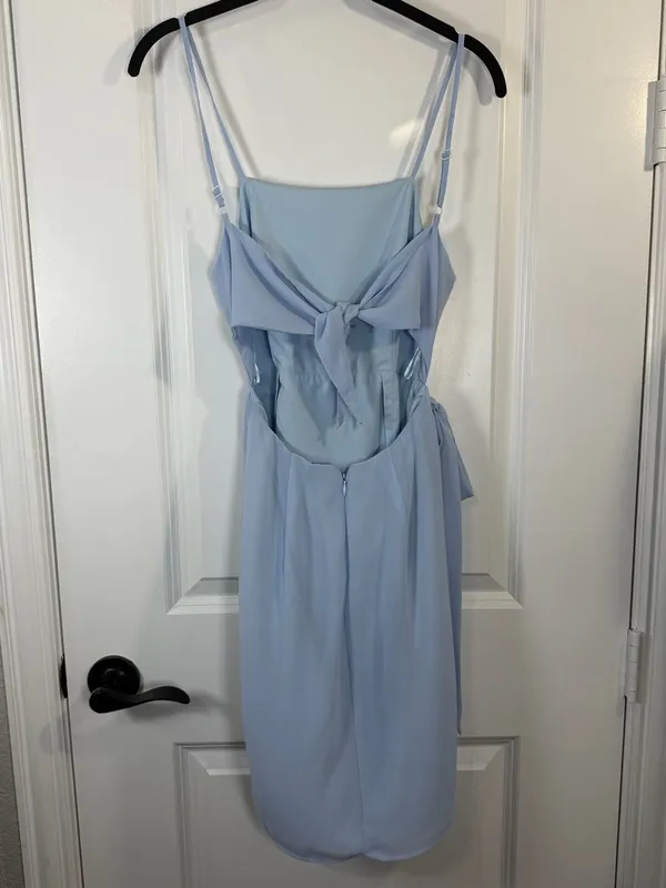 superdown Morgan Layered Tie Mini Dress in Baby Blue - Image 7