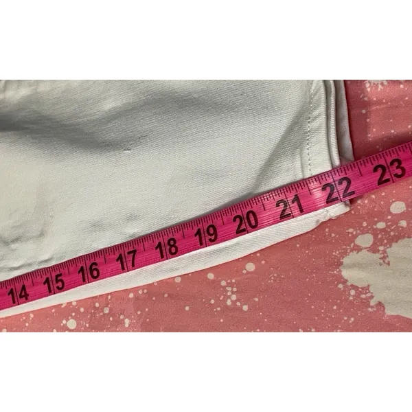 American Eagle jeans Size 00 White Stretch Denim Distressed Ripped Classic - Image 11