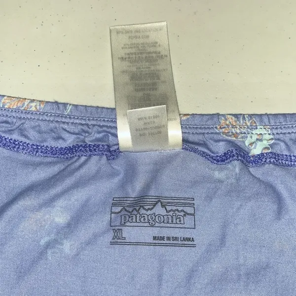 Patagonia XL Purple - Blue Floral Print Ruffle Flounce Hem Alpine Valley Skirt - Image 5