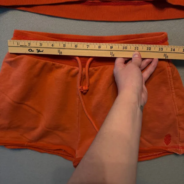 FP Movement Free People Time after Time Set Sweatshirt Shorts Orange Sz Med - Image 8
