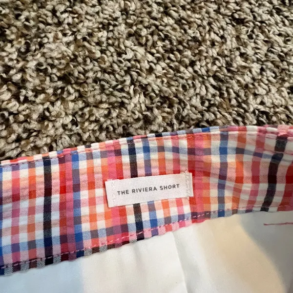 LOFT The Riviera Short Womens 10 Pink Blue Orange Plaid Check‎ Cotton Blend 4in - Image 3